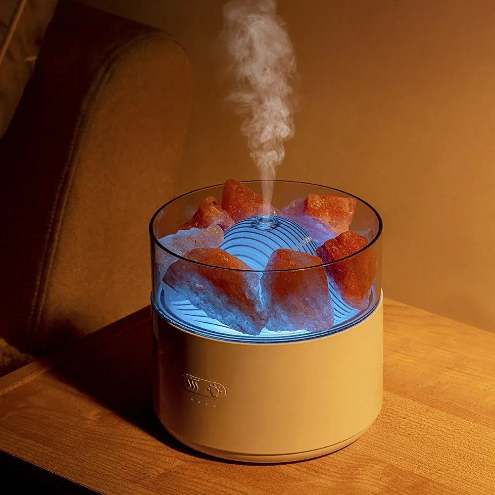 Luftbefeuchter Kristall Salzlampe Aroma Diffusor Räuchermaschine Vernebler Ätherische Öllampe Diffusor Umgebungslicht