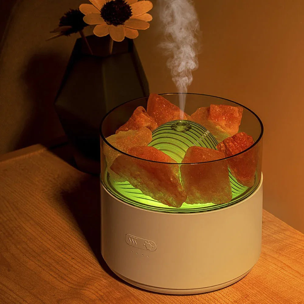 Luftbefeuchter Kristall Salzlampe Aroma Diffusor Räuchermaschine Vernebler Ätherische Öllampe Diffusor Umgebungslicht