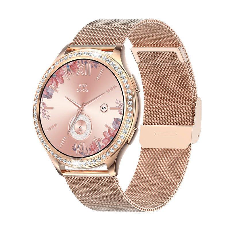 Montre connectée AK53 avec appels Bluetooth, moniteur de fréquence cardiaque, tension artérielle, oxygène sanguin et météo