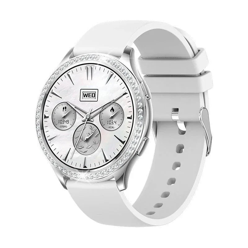 Montre connectée AK53 avec appels Bluetooth, moniteur de fréquence cardiaque, tension artérielle, oxygène sanguin et météo