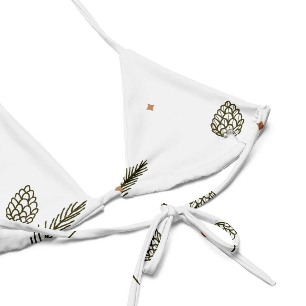 All-over print recycled string bikini top