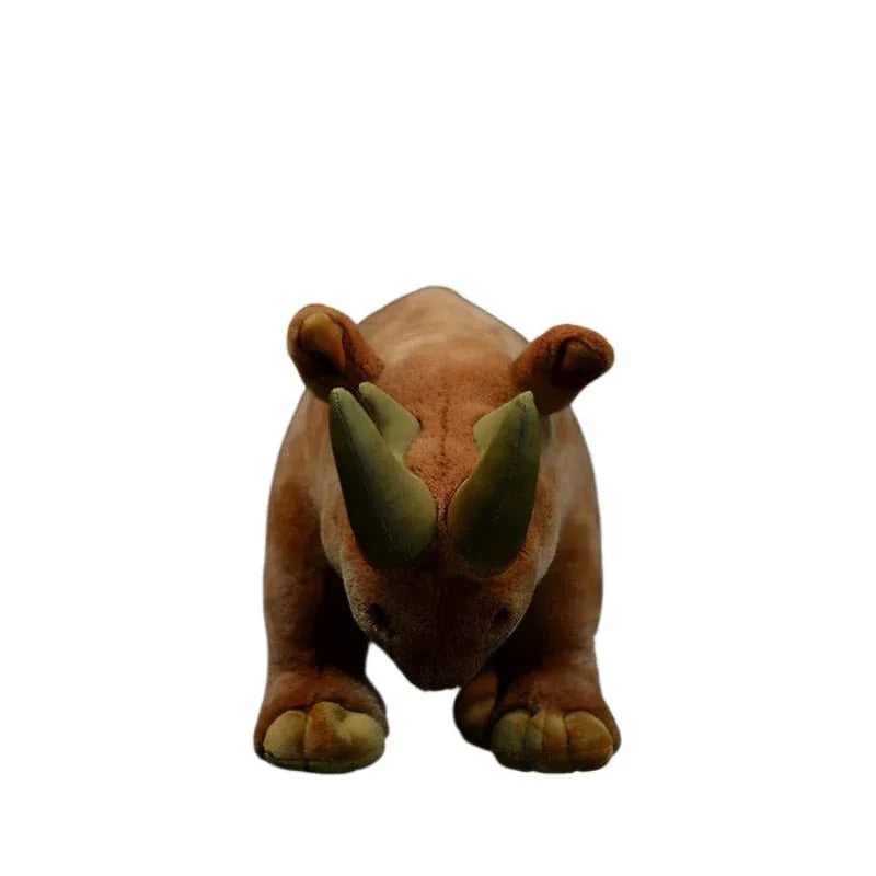 Ancienne créature égyptienne, rhinocéros en peluche à double corne et pattes lourdes