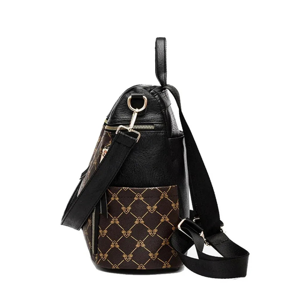 Anti-Diebstahl PU-Lederrucksack mit Schultergurt
