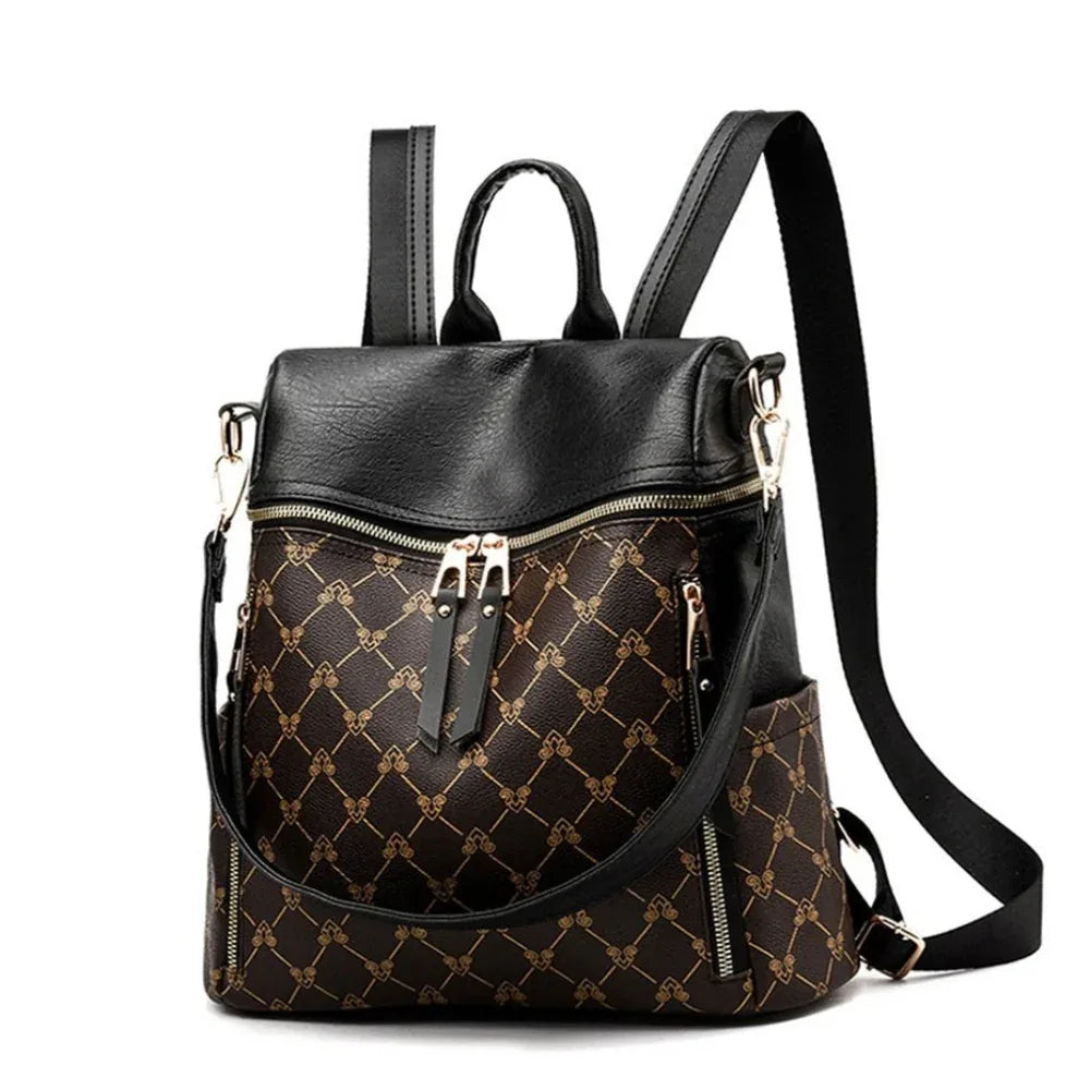 Anti-Diebstahl PU-Lederrucksack mit Schultergurt