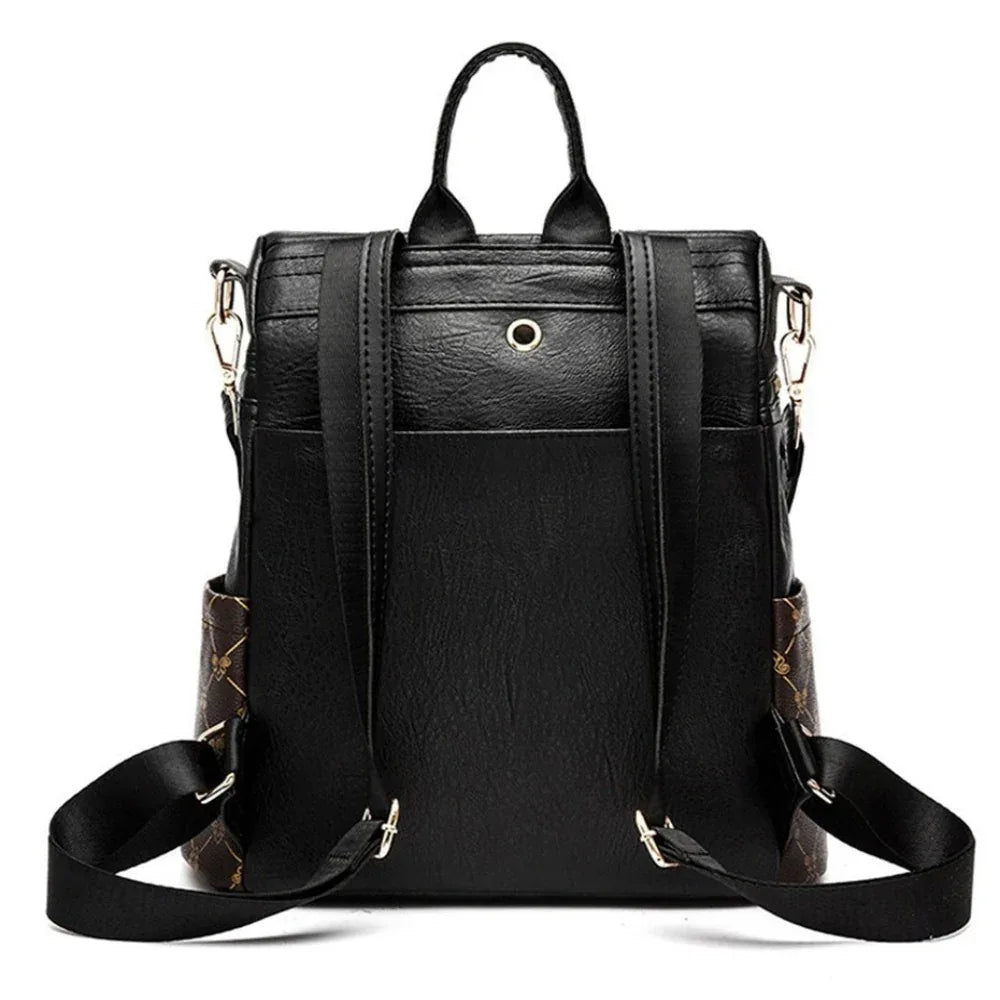 Sac à dos antivol en cuir PU avec bandoulière