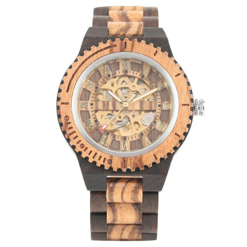Automatic Mechanical Bamboo Wood Watch For Men