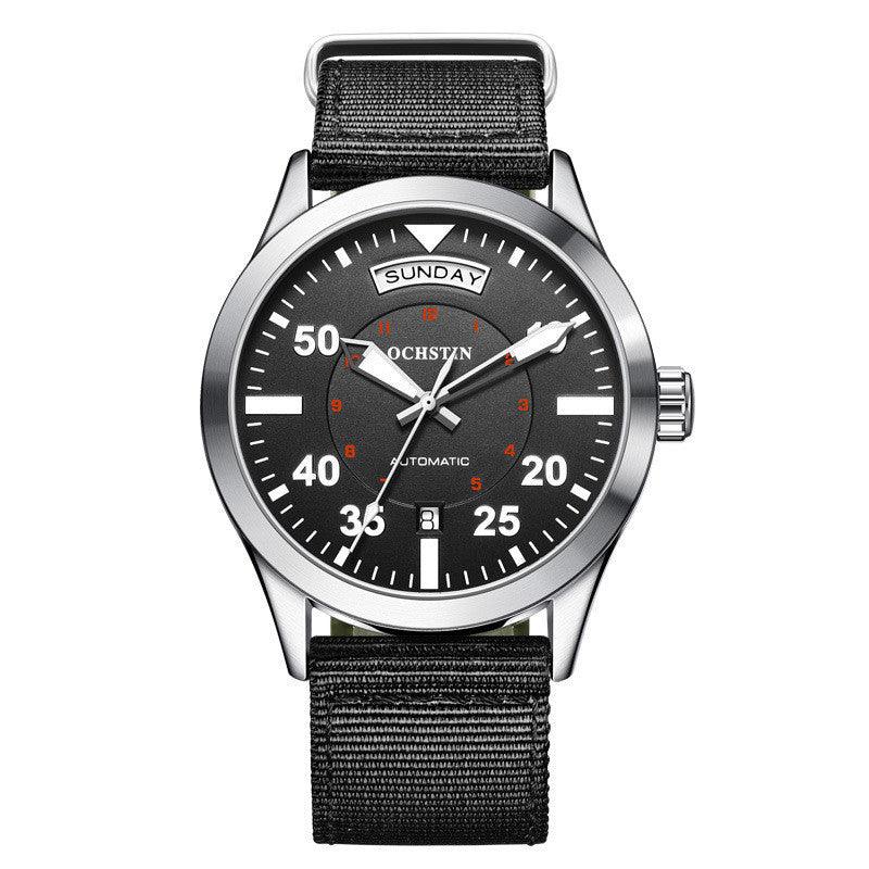 Montre automatique mécanique étanche avec bracelet en nylon
