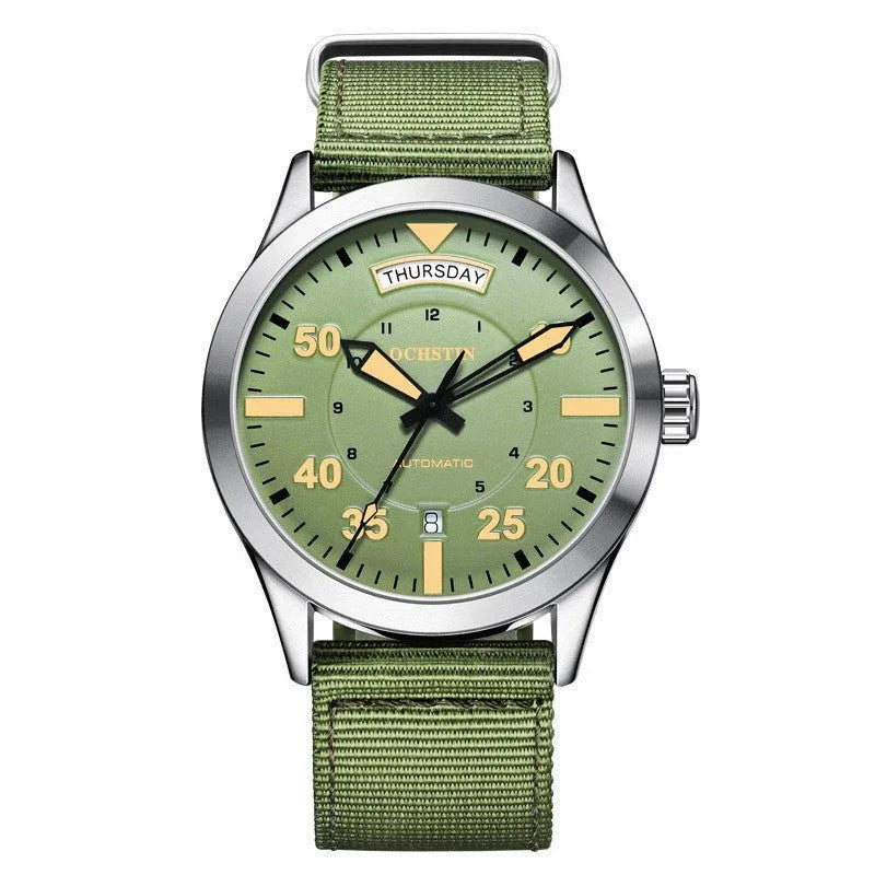 Montre automatique mécanique étanche avec bracelet en nylon