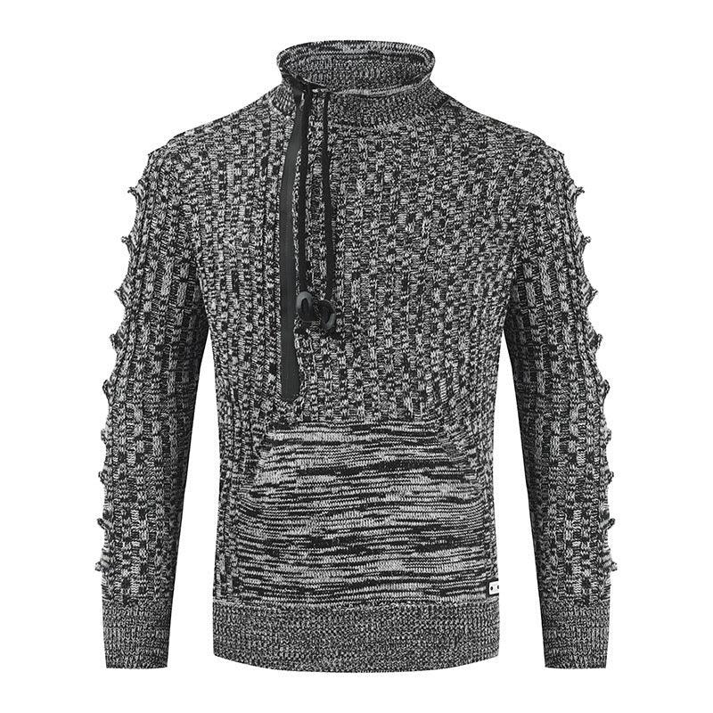 Pull tricoté ample col montant pour homme automne et hiver