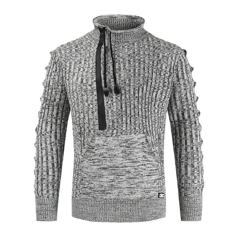 Pull tricoté ample col montant pour homme automne et hiver