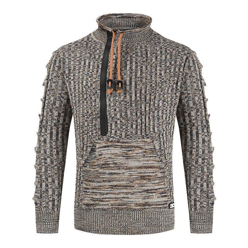 Pull tricoté ample col montant pour homme automne et hiver