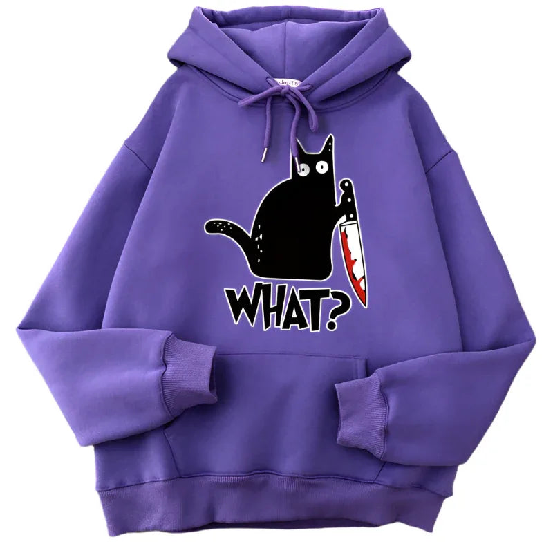 Überraschte Killer Schwarze Katzen Hoodies für Herren