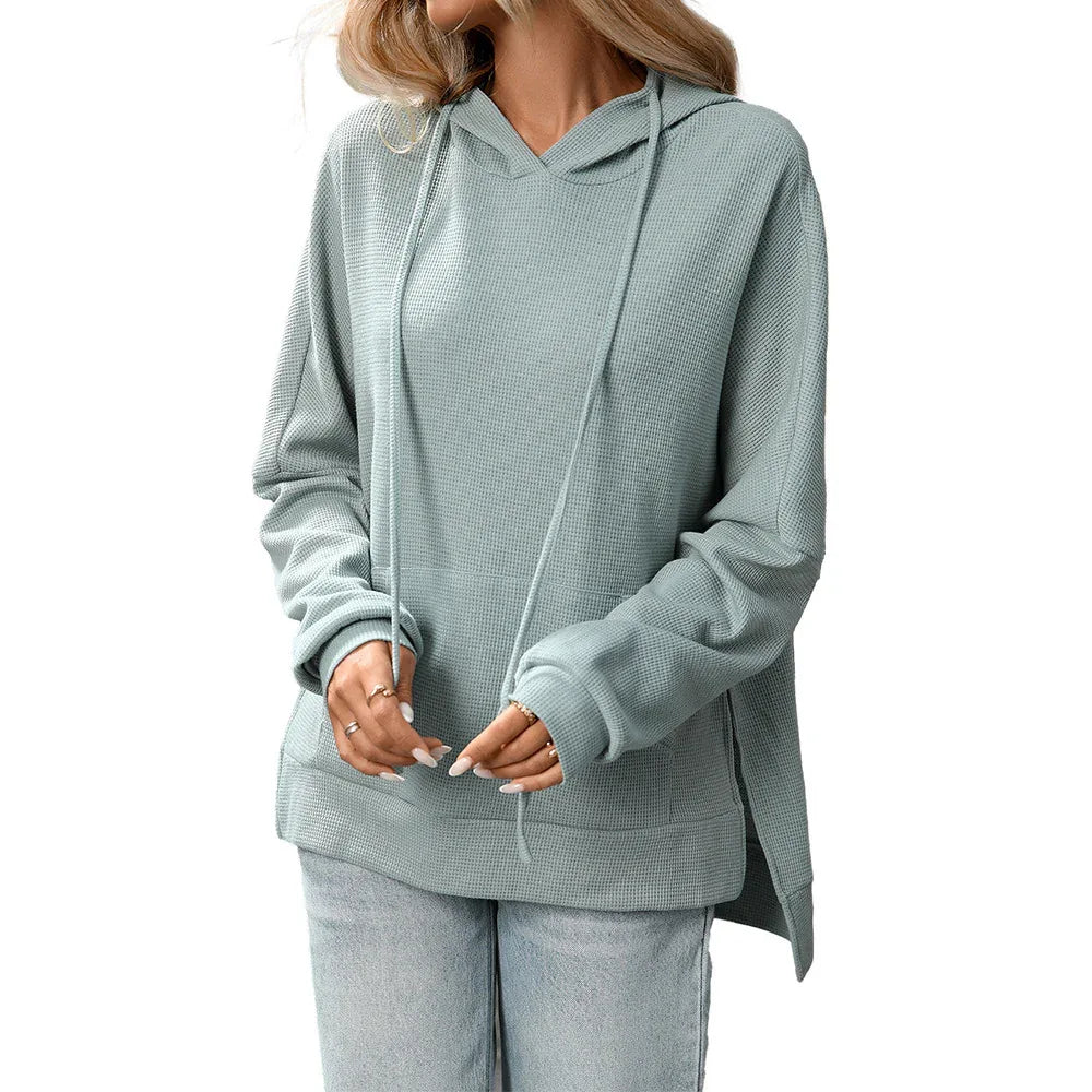 Bequemer Strickpullover Langarm-Kapuzenpulli