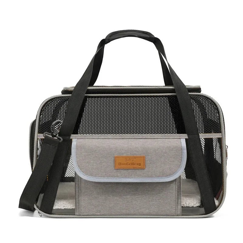 Sac de transport pour chien à bandoulière en tissu Oxford respirant, sac portable pour chat