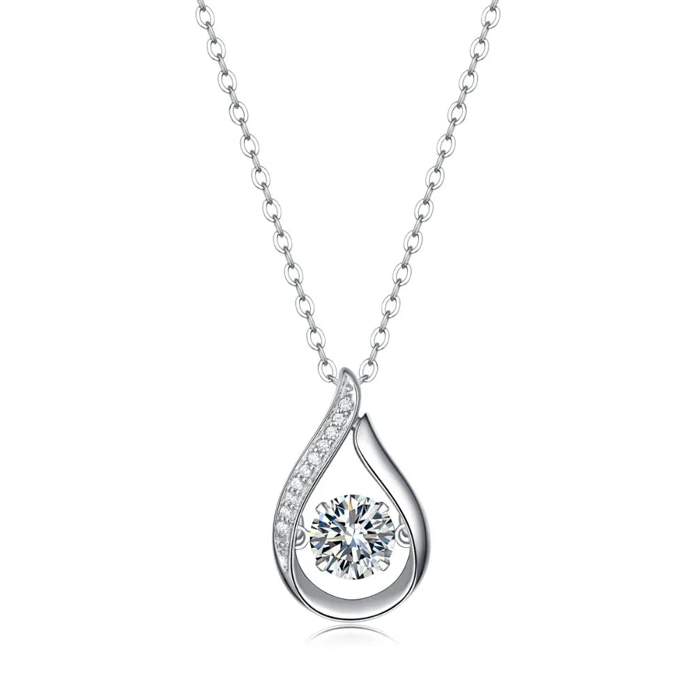 Silber- und Platin-beschichtete Moissanit-Halskette für Damen