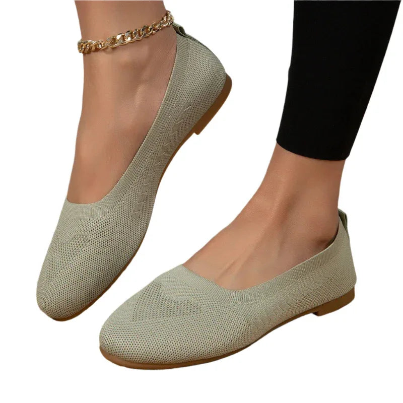 Damen Slipper Freizeit Slip-On Mesh Schuhe Ballerinas