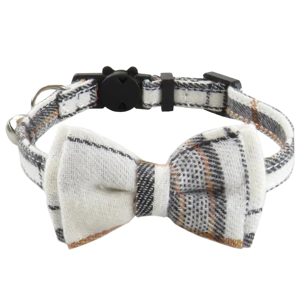 Collier réglable pour animaux de compagnie (chats et chiens) avec nœud papillon