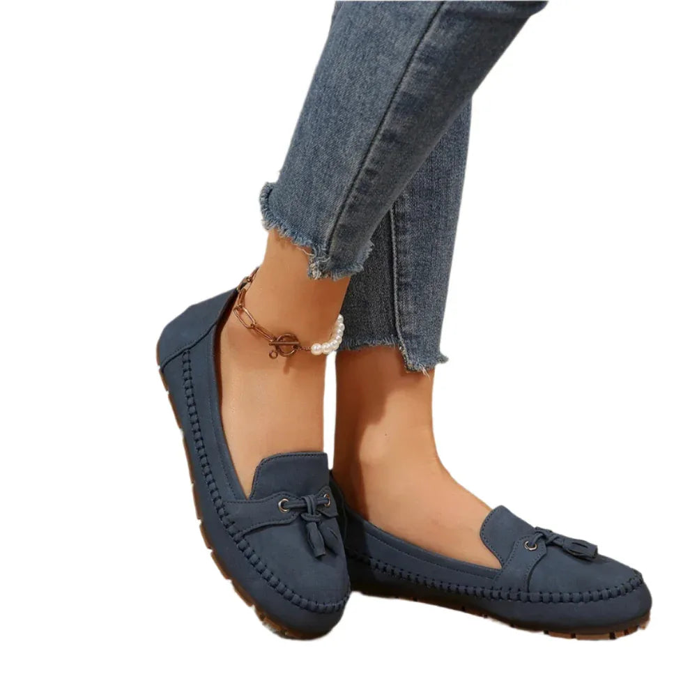 Mocassins ronds pour femmes, plats, mode, antidérapants et confortables