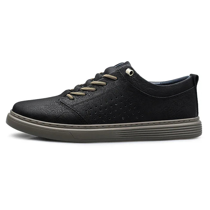 Ausgeschnittene atmungsaktive Schuhe Casual Frühling und Sommer Low-Top Rindsleder Oberfläche Mode-Sneaker