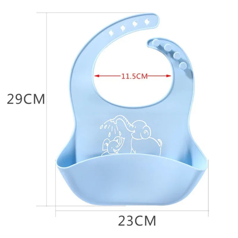 Babynahrung Silikonlätzchen mit Elefanten-Print