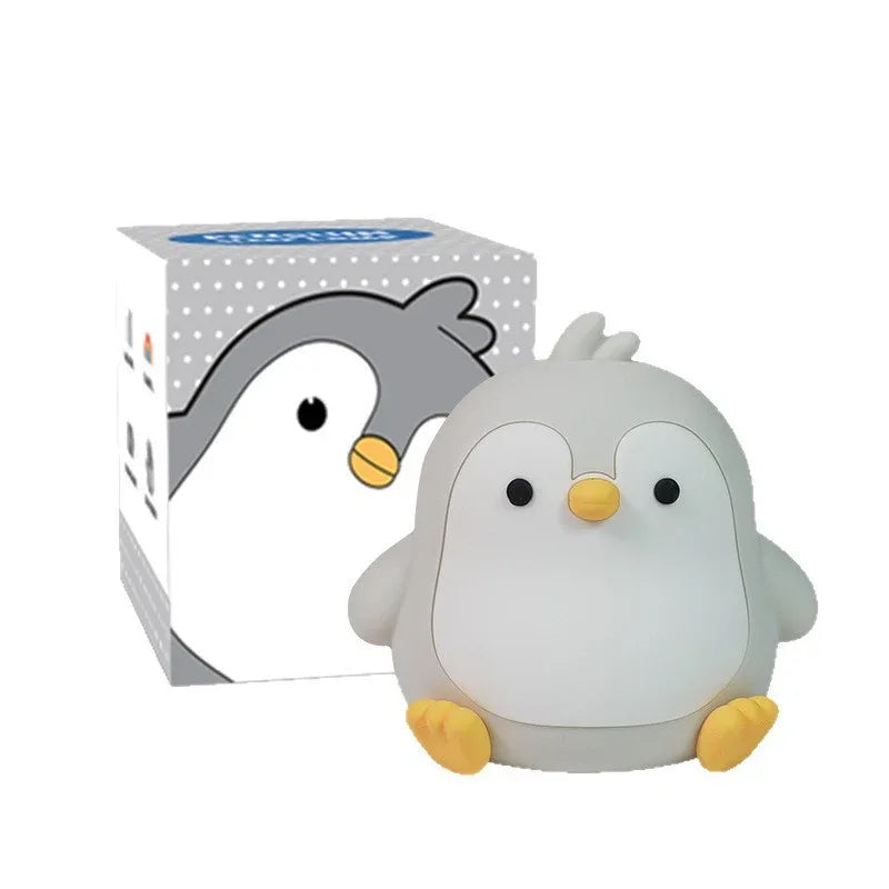 Lampe de Chevet de Table en Silicone Bébé Pingouin Petite Veilleuse de Chambre