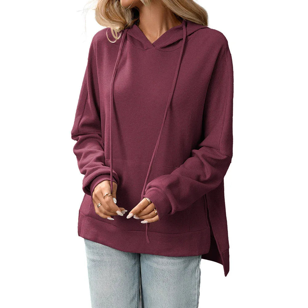 Bequemer Strickpullover Langarm-Kapuzenpulli