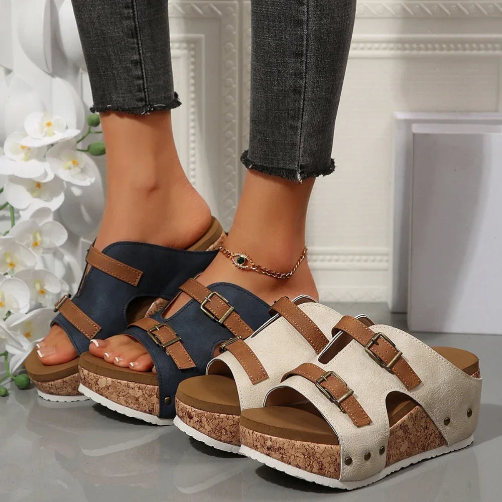 Damen High Heel Dicke Sohle Schuhe Sommer Strandsandalen
