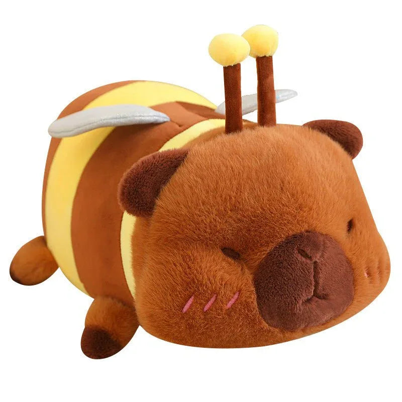 Bee-Capybara Et Bee-Shiba Inu Peluches Avec Pot De Miel En Peluche
