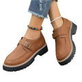 Modische Schnallen-Loafer für Damen Britischer Stil Höhenerhöhende Freizeitschuhe mit dicker Sohle