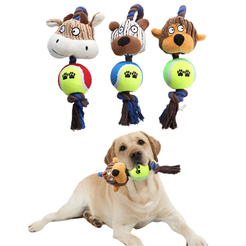 Bissfestes Baumwollseil Quietsche-Hundespielzeug zum interaktiven Spielen