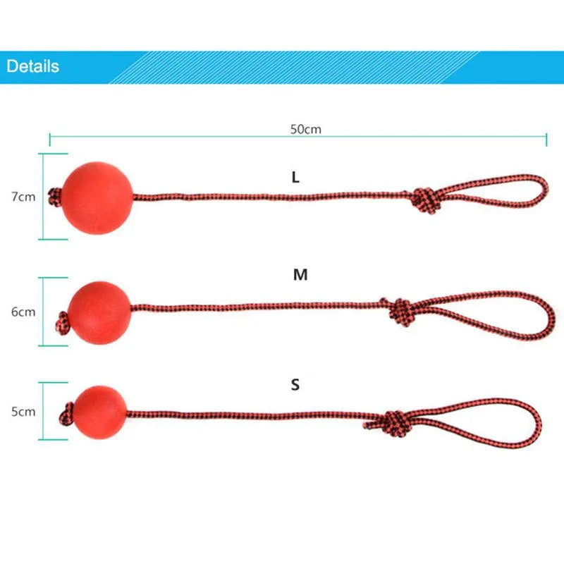 Bissfester Gummiball mit elastischem Seil Hundekauspielzeug