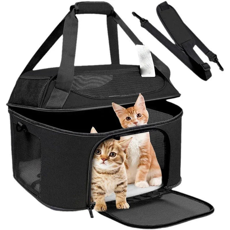 Sac à dos de transport respirant et transparent, sac à main, sac à bandoulière en un pour chats et chiens