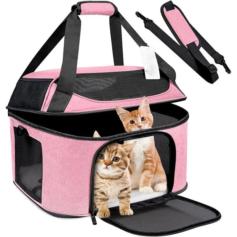 Sac à dos de transport respirant et transparent, sac à main, sac à bandoulière en un pour chats et chiens