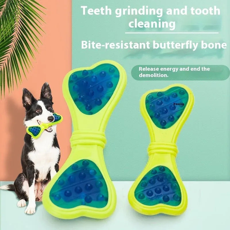 Jouet à Mâcher en Forme d'Os Papillon pour Chien, Résistant aux Morsures