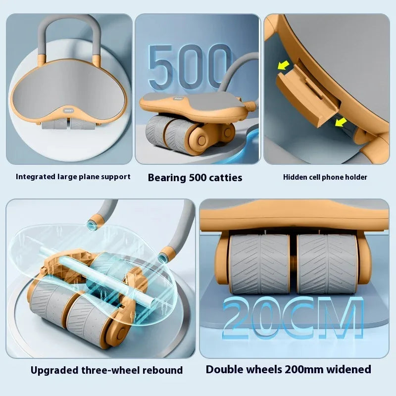 Support de coude trois roues abdominal automatique pour le fitness à domicile