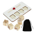 Jeu de dés en bois pour soirée romantique en amoureux