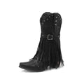 Herbst- und Winter-Quasten-Westernnieten-Gürtelschnallen-Stiefel für Damen