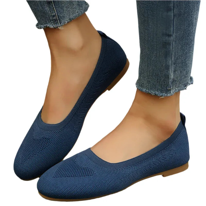 Damen Slipper Freizeit Slip-On Mesh Schuhe Ballerinas