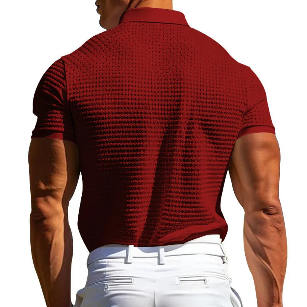 Polo Homme Manches Courtes, Chemise d'été à Revers Tendance