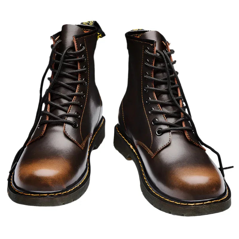 Chaussures montantes pour hommes en cuir de style britannique, bottes Martin