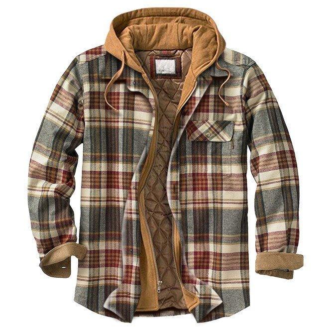Lässige Kapuzen-Zweireiher-Herrenjacke für Winter und Herbst