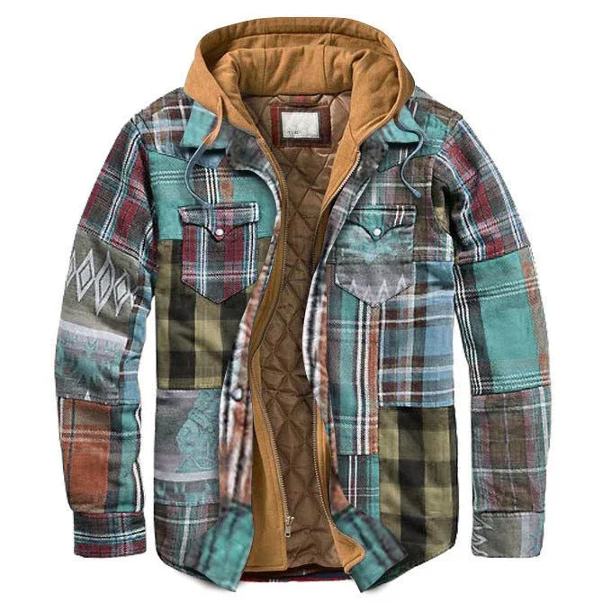 Lässige Kapuzen-Zweireiher-Herrenjacke für Winter und Herbst