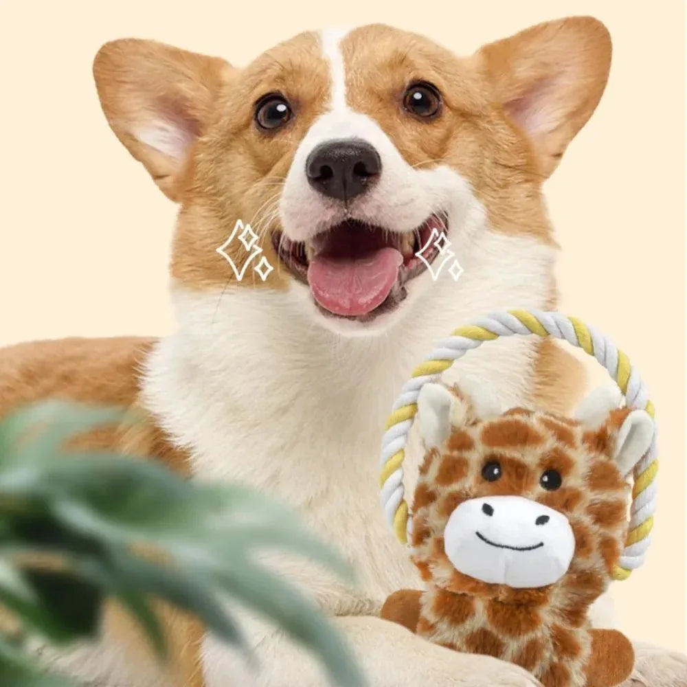 Peluche Animaux Rigolos Jouets à Mâcher Résistants aux Morsures pour Chiens