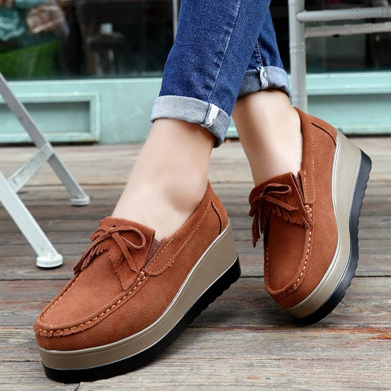 Quasten-Schleifen-Design Mode Plateau-Slipper für Damen