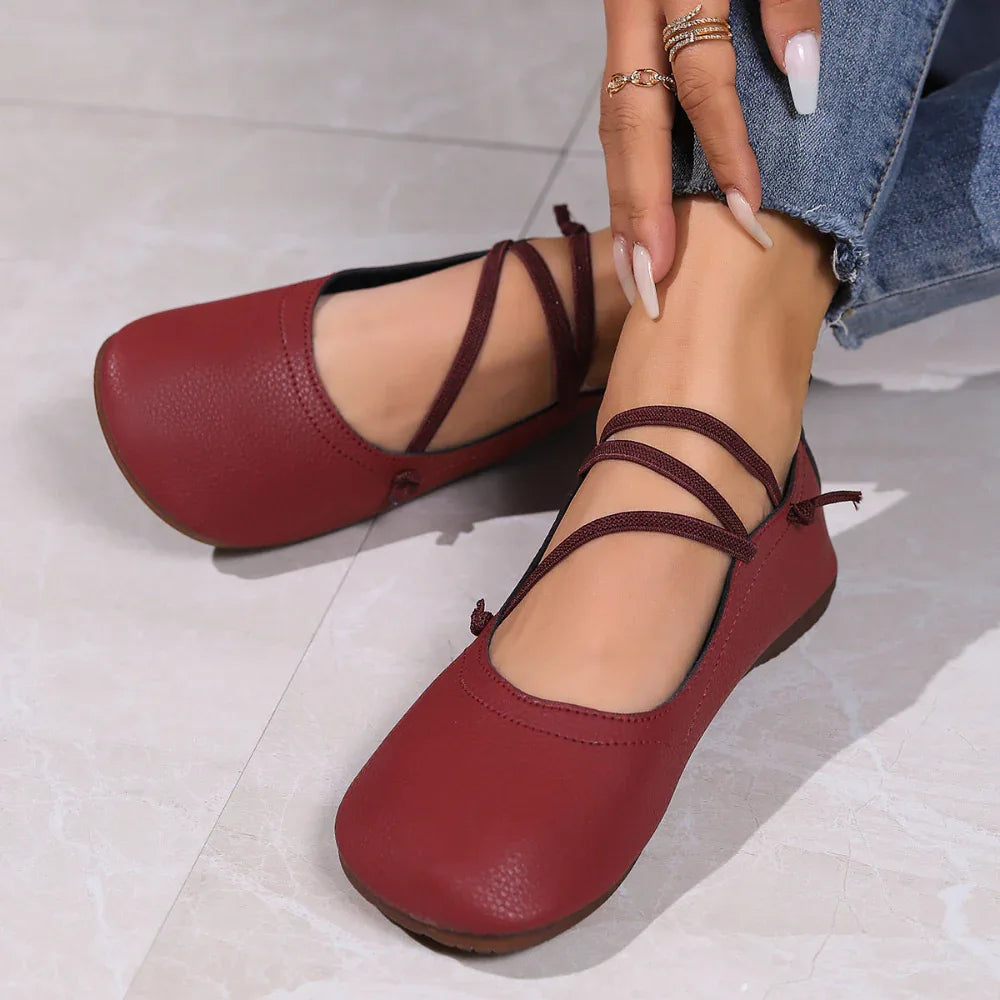 Fashion Square Toe Flats Schuhe Flache Slipper Loafer Lässige Gemütliche Schuhe