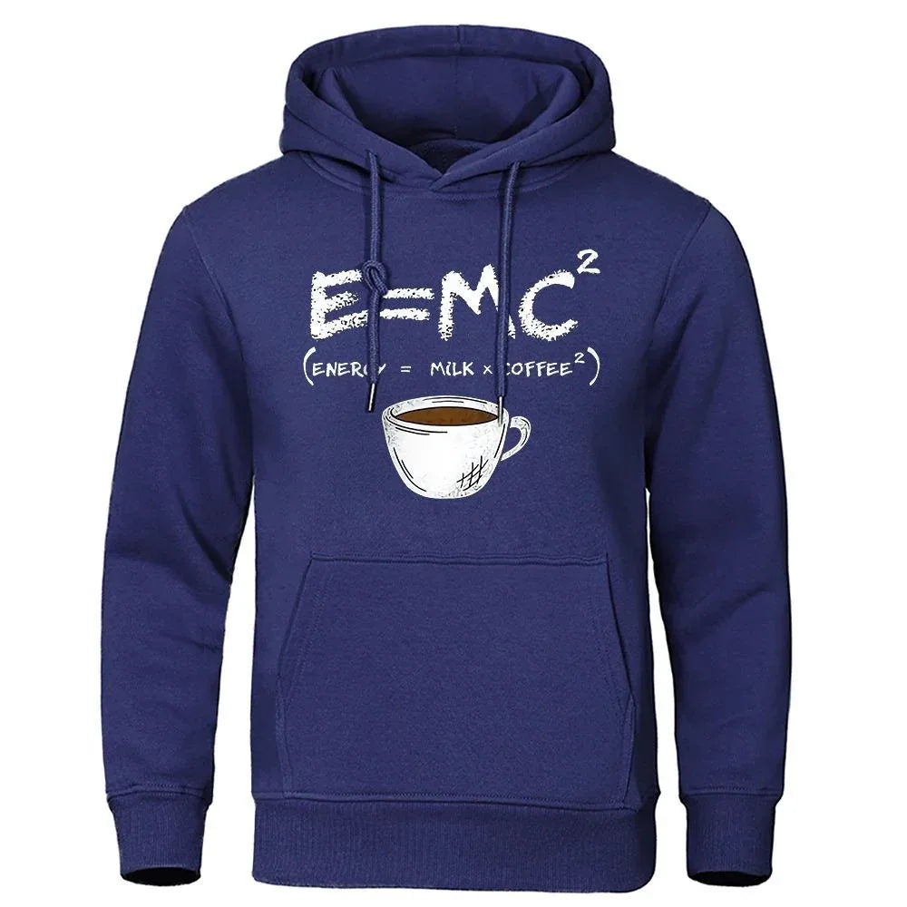 Herren-Hoodies mit lustiger Kaffee-Mathe-Gleichung und lockerer Passform