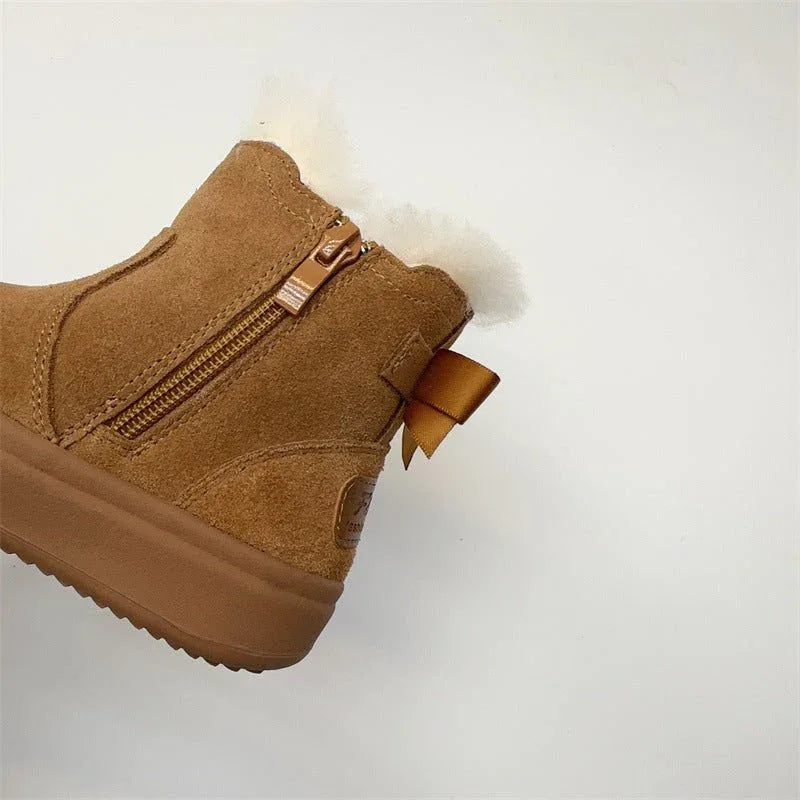 Bottes d'hiver en coton fourrées unisexe pour enfants