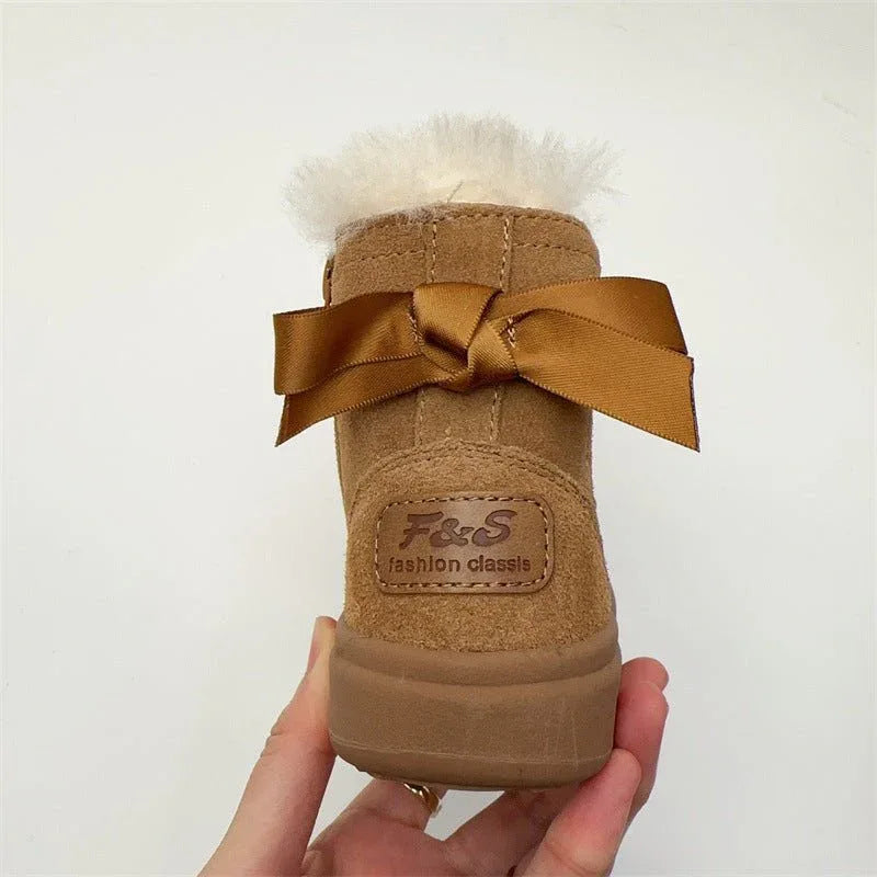 Bottes d'hiver en coton fourrées unisexe pour enfants