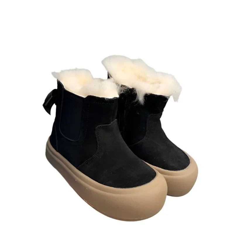 Bottes d'hiver en coton fourrées unisexe pour enfants