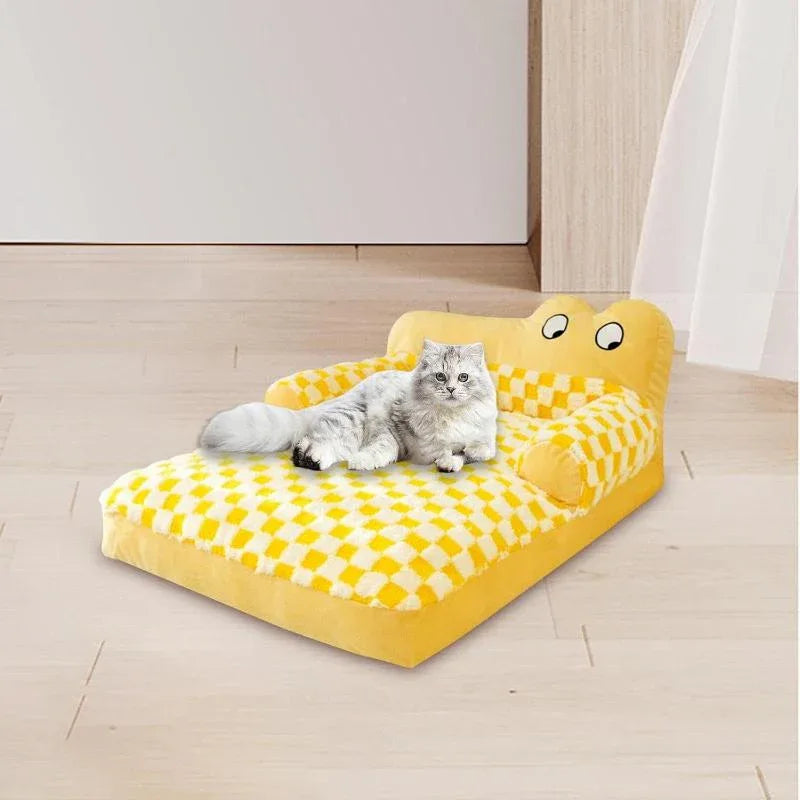 Canapé-lit confortable en peluche pour chats et chiens